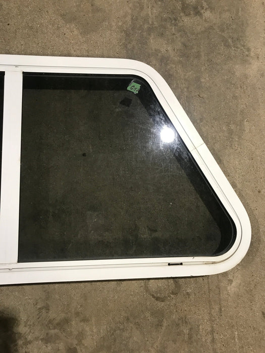 Used Slanted White Radius Opening Window : 37" W x 18 3/4" H x 1 7/8" D