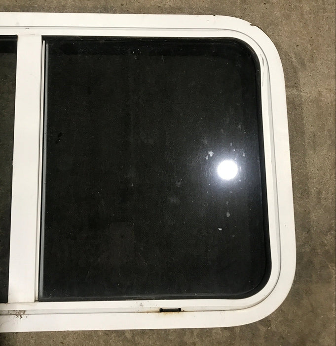 Used Slanted White Radius Opening Window : 37" W x 18 3/4" H x 1 7/8" D