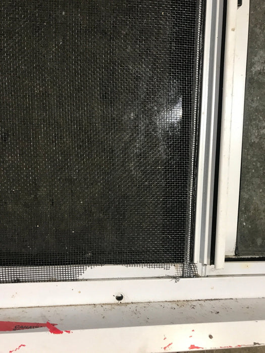 Used Slanted White Radius Opening Window : 37" W x 18 3/4" H x 1 7/8" D