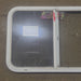 Used Slanted White Radius Opening Window : 40 1/2" W X 21 1/2" H X 1 1/4" D - Young Farts RV Parts