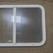 Used Slanted White Radius Opening Window : 40 1/2" W X 21 1/2" H X 1 1/4" D - Young Farts RV Parts