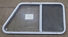 Used Slanted White Radius Opening Window : 41 1/2" W X 21 1/2" H X 1 1/4" D - Young Farts RV Parts