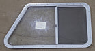 Used Slanted White Radius Opening Window : 41 1/2" W X 21 1/2" H X 1 1/4" D - Young Farts RV Parts