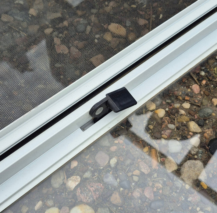 Used Slanted White Radius Opening Window : 41" W x 21" H x 1 1/4" D - Young Farts RV Parts