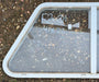 Used Slanted White Radius Opening Window : 41" W x 21" H x 1 1/4" D - Young Farts RV Parts