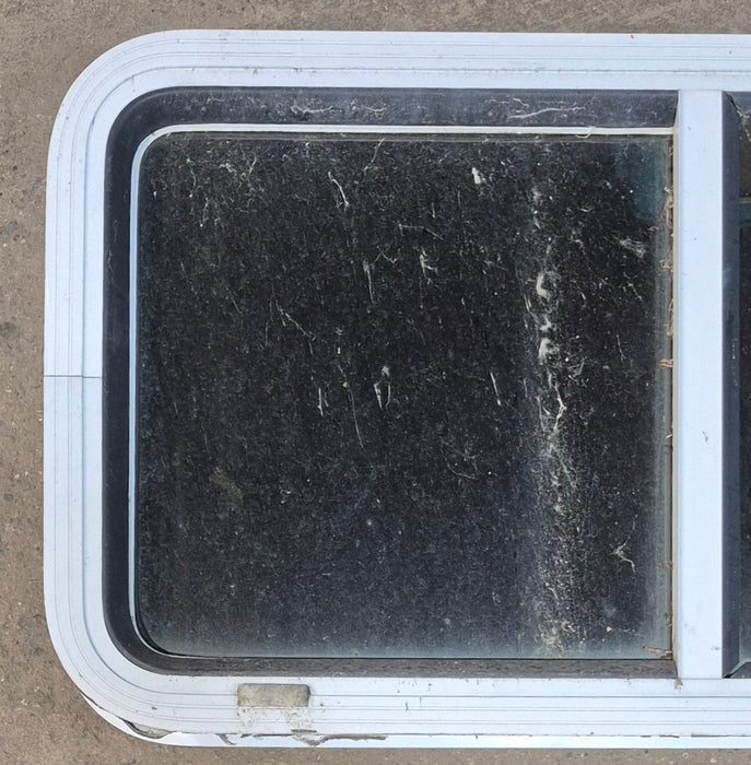 Used Slanted White Radius Opening Window : 42" W x 17 1/2" H x 1 7/8" D
