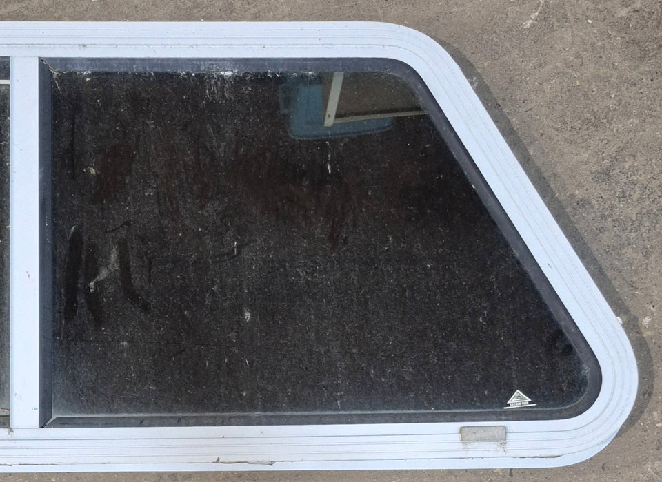 Used Slanted White Radius Opening Window : 42" W x 17 1/2" H x 1 7/8" D