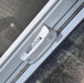Used Slanted White Radius Opening Window : 42" W x 17 1/2" H x 1 7/8" D - Young Farts RV Parts