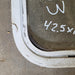 Used Slanted White Radius Opening Window : 42.5 X 16 X 2" D - Young Farts RV Parts