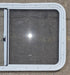 Used Slanted White Radius Opening Window : 46 3/4" W x 21 1/4" H x 1 1/4" D - Young Farts RV Parts