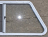 Used Slanted White Radius Opening Window : 46 3/4" W x 21 1/4" H x 1 1/4" D - Young Farts RV Parts