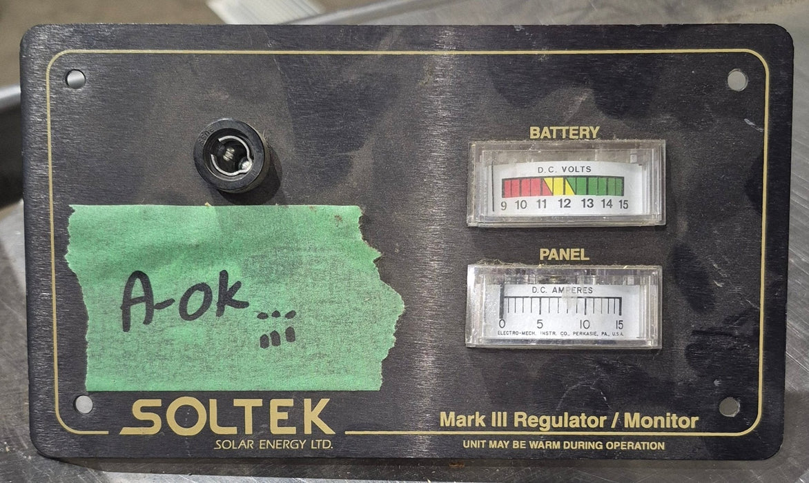 Used Soltek Mark III Regulator/ Monitor Panel - SC3/15-12-S9