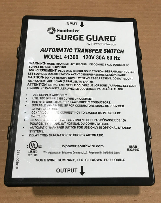 Used SouthWire Power Transfer Switch 30 Amp - 41300