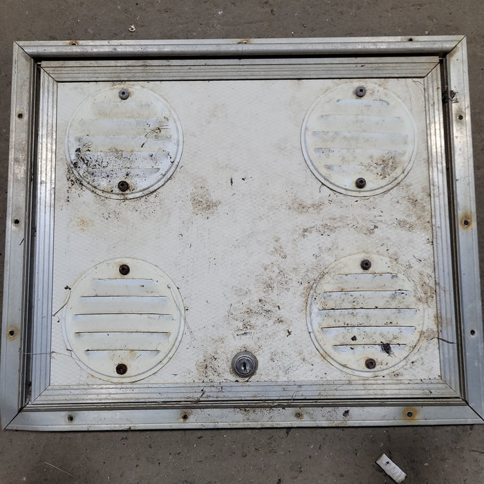 Used Square Corner Propane Cargo Door 15 3/4" x 12 3/4" X 1/2" D