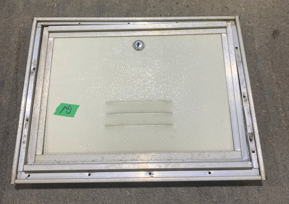 Used Square Cornered Battery / Propane Cargo Door 14 3/4" W x 10 3/4" H x 1" D