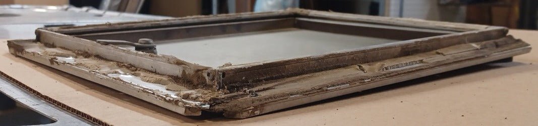 Used Square Cornered Cargo Door 13 3/4" x 11 7/8" x 1"D - Young Farts RV Parts