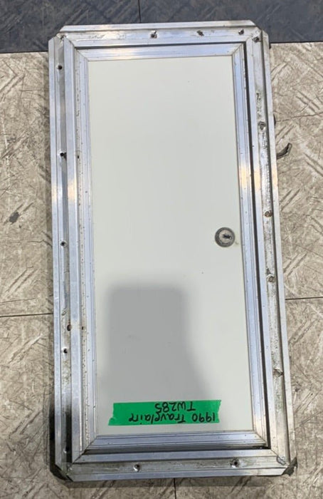 Used Square Cornered Cargo Door 17 7/8" x 7 7/8" x 5/8"D - Young Farts RV Parts