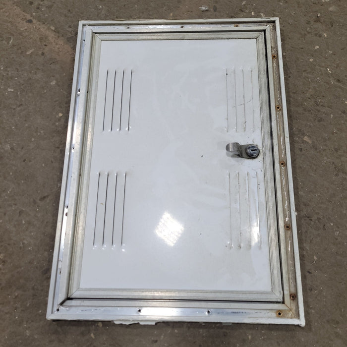 Used Square Cornered Cargo Door 18 3/4" X 12 3/4" X 1/2"D - Young Farts RV Parts