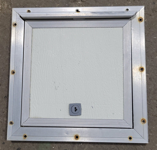 Used Square Cornered Cargo Door 8 3/4" H x 8 5/8" W - Young Farts RV Parts