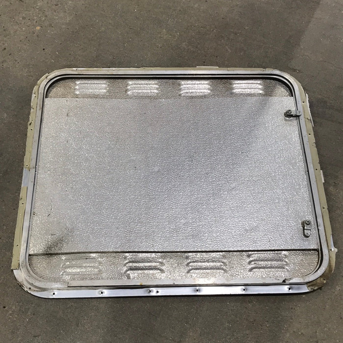 Used Square Cornered Propane cargo Door 30 1/2" W x 26 1/2" H X 3/4" D
