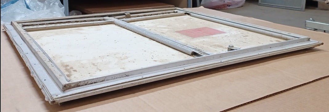 Used Square Cornered Battery/Propane Cargo Door 27 5/8" x 27 5/8" x 1/2 "D