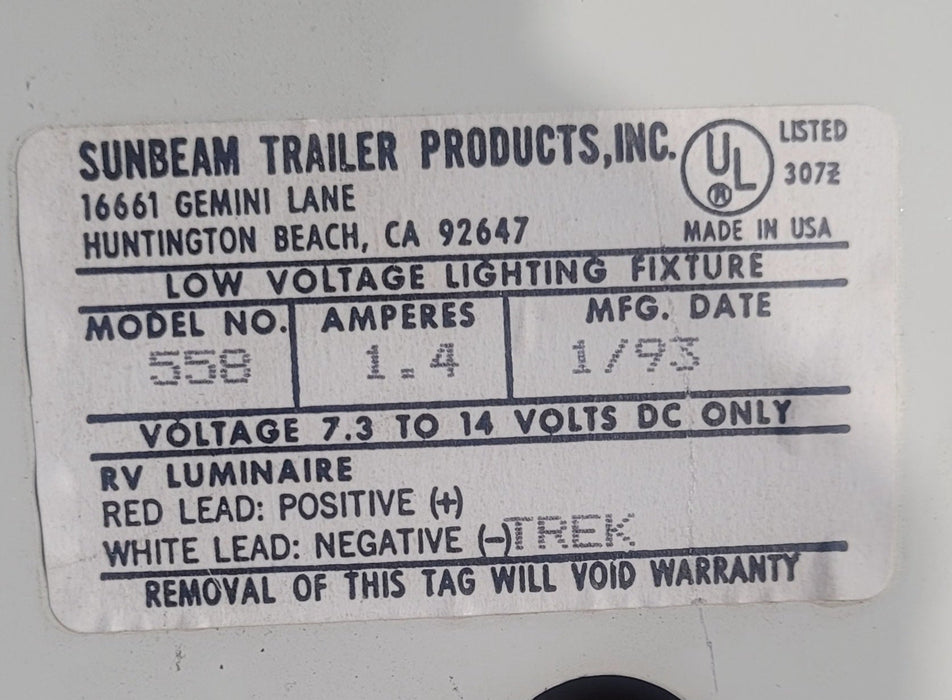Used Sunbeam Dual Florescent light fixture - 558