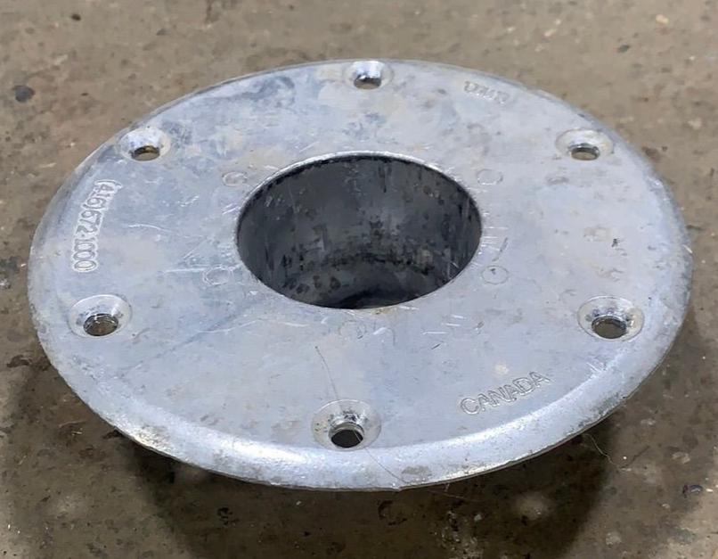 Used Table Base Inset Aluminum 6 1/4" W
