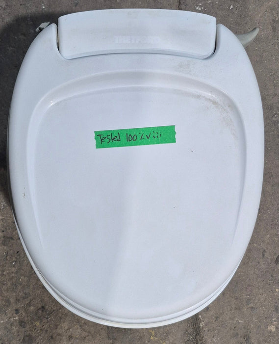 Used Thetford Toilet, Hand Flush, High Profile, White - AQUA MAGIC V , 31648
