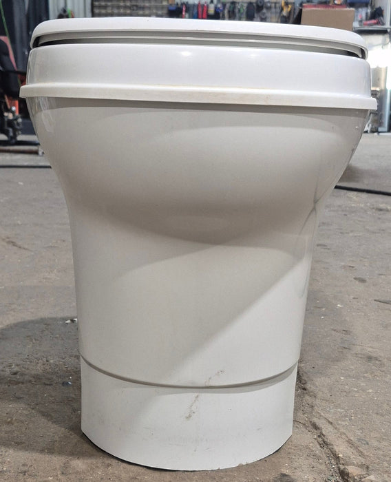 Used Thetford Toilet, Hand Flush, High Profile, White - AQUA MAGIC V , 31648