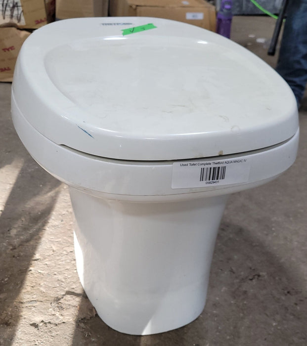 Used Complete Thetford Toilet, Hand Flush, High Profile, Off-White - AQUA MAGIC IV ,  24920