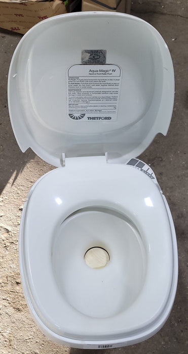 Used Complete Thetford Toilet, Hand Flush, High Profile, Off-White - AQUA MAGIC IV ,  24920
