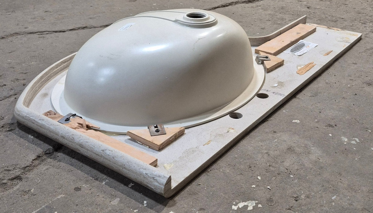 Used Undermount Bathroom Sink With Cornered Counter Section