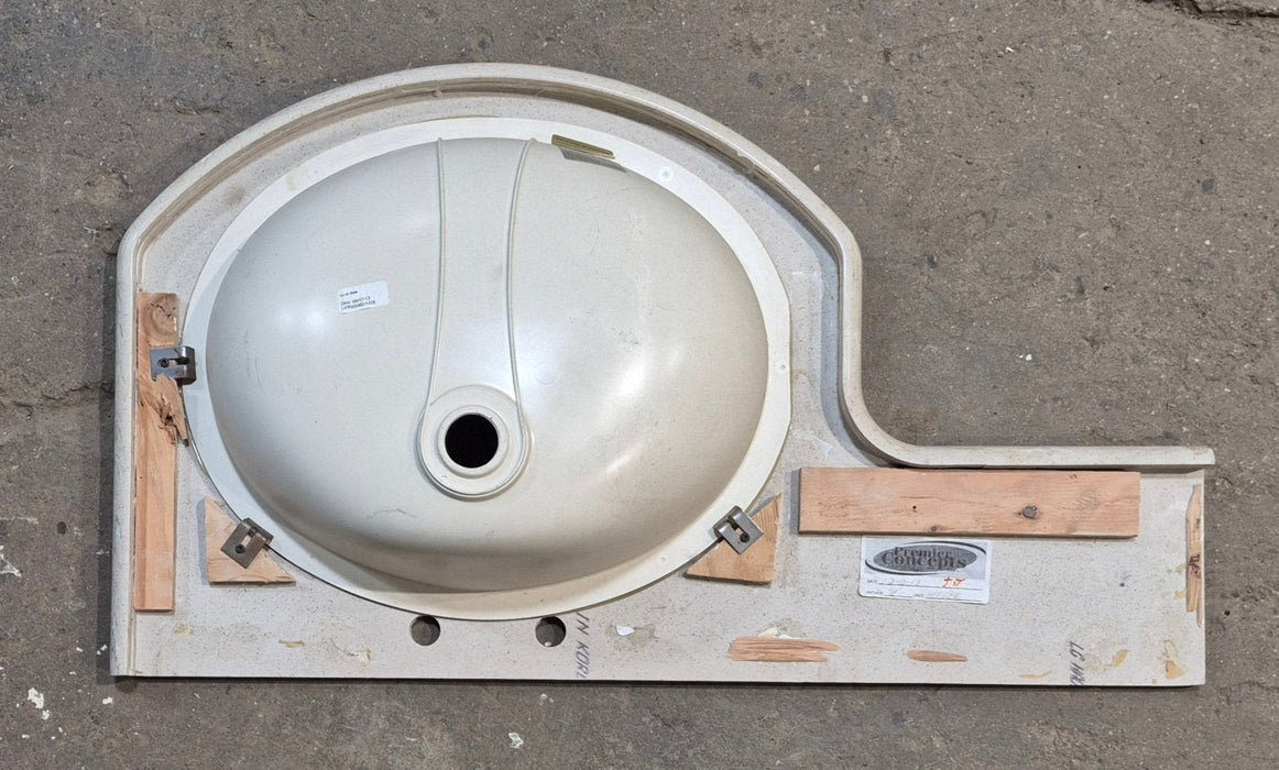 Used Undermount Bathroom Sink With Cornered Counter Section