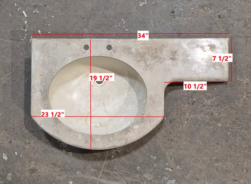 Used Undermount Bathroom Sink With Cornered Counter Section - Young Farts RV Parts