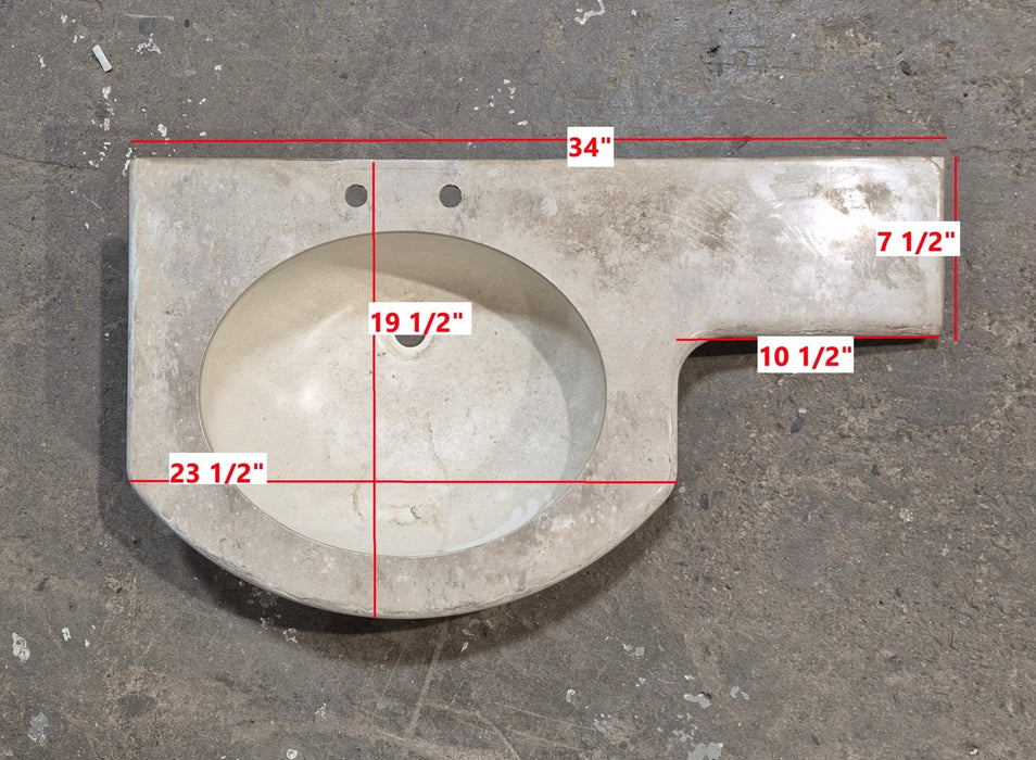 Used Undermount Bathroom Sink With Cornered Counter Section