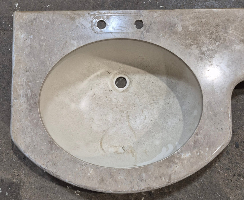 Used Undermount Bathroom Sink With Cornered Counter Section