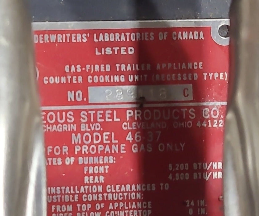 46 37 Buy Used VINTAGE/ RETRO 3 Burner RV Range / Cooktop - Underwriters ...