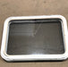 Used White Emergency Radius Opening Window : 29 X 21 X 2" D - Young Farts RV Parts