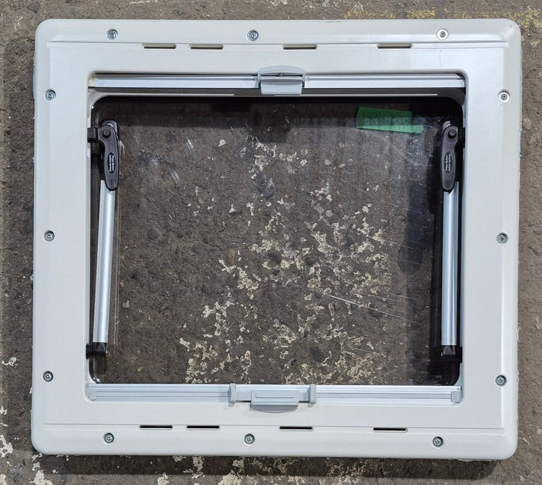Used White Radius Emergency Opening Window : 18 7/8" W x 16 7/8" H x 1" D