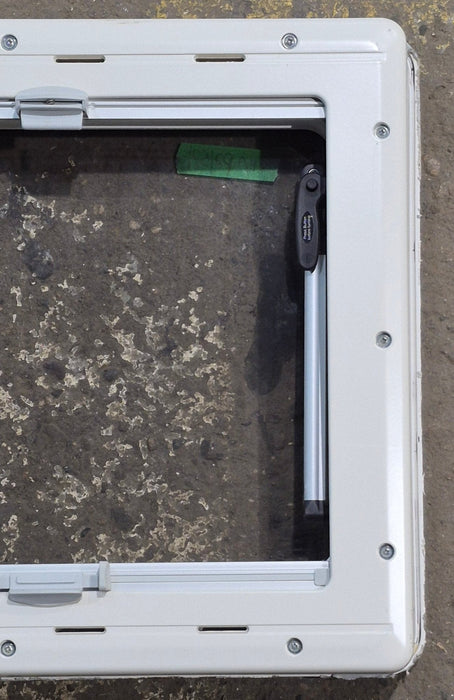 Used White Radius Emergency Opening Window : 18 7/8" W x 16 7/8" H x 1" D