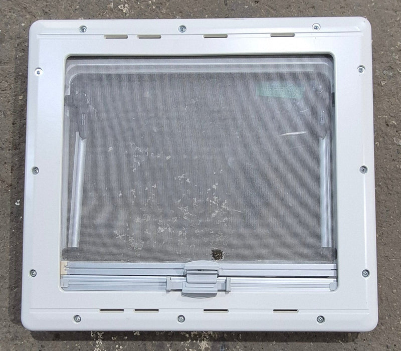 Used White Radius Emergency Opening Window : 18 7/8" W x 16 7/8" H x 1" D