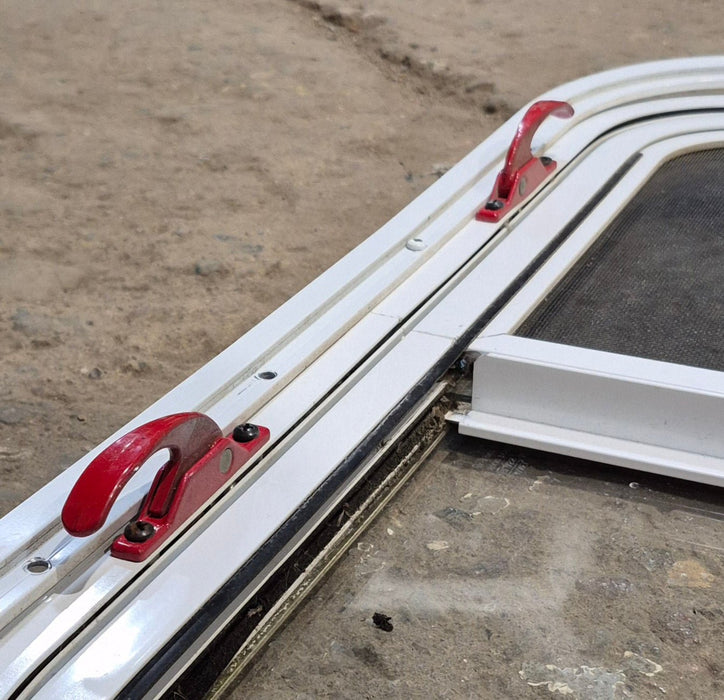 Used White Radius Emergency Opening Window : 25 1/2" W x 19 1/2" H x 1 1/4" D