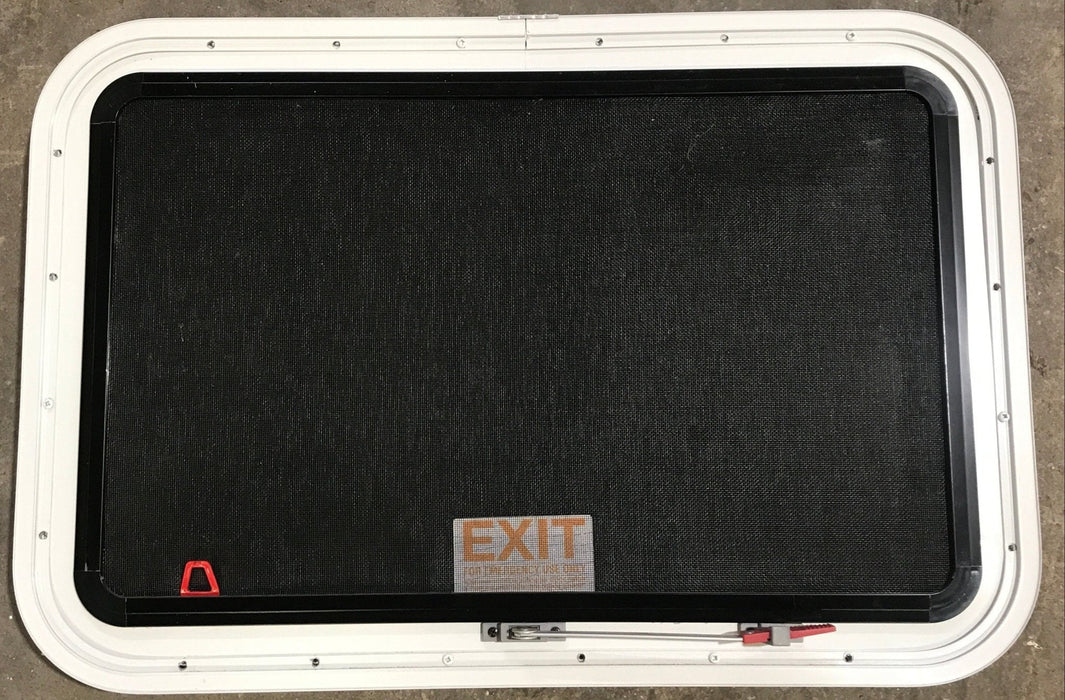 Used White Radius Emergency Opening Window : 29 1/2" W x 19 1/2" H x 1 7/8" D