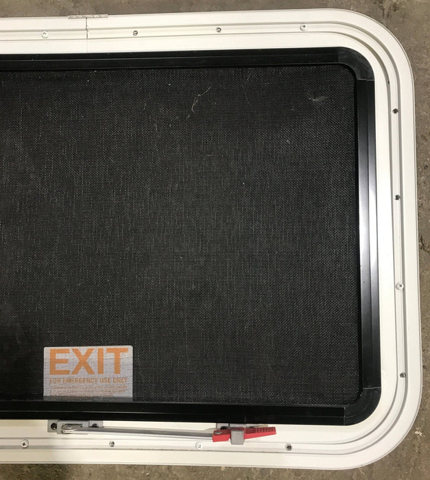 Used White Radius Emergency Opening Window : 29 1/2" W x 19 1/2" H x 1 7/8" D