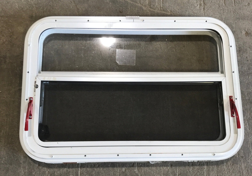 Used White Radius Emergency Opening Window : 29 1/4" W x 19 1/2" H x 1 1/2" D