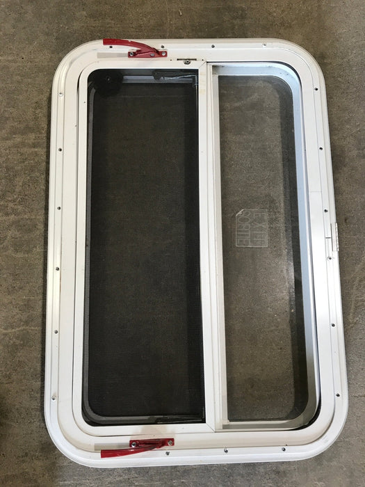 Used White Radius Emergency Opening Window : 29 1/4" W x 19 1/2" H x 1 1/2" D