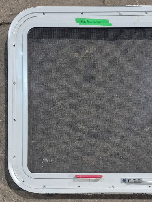 Used White Radius Emergency Opening Window : 29 1/4" W x 21 1/4" H x 1 7/8" D