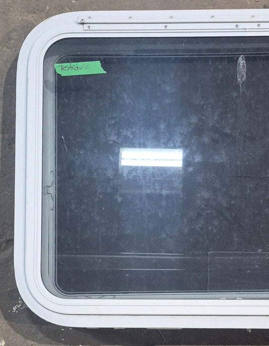Used White Radius Emergency Opening Window : 29 1/4" W x 21 1/4" H x 1 7/8" D