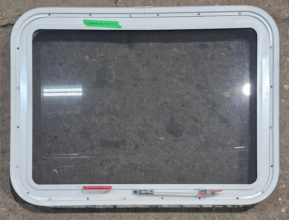 Used White Radius Emergency Opening Window : 29 1/4" W x 21 1/4" H x 1 7/8" D