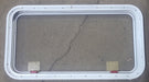 Used White Radius Emergency Opening Window : 35 1/2" W x 18 3/4" H x 1 7/8" D - Young Farts RV Parts